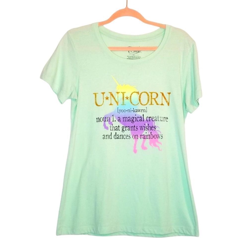 Cold Crush Mint Green Pastel Rainbow Unicorn Magical Fantasy Short Sleeve Tee